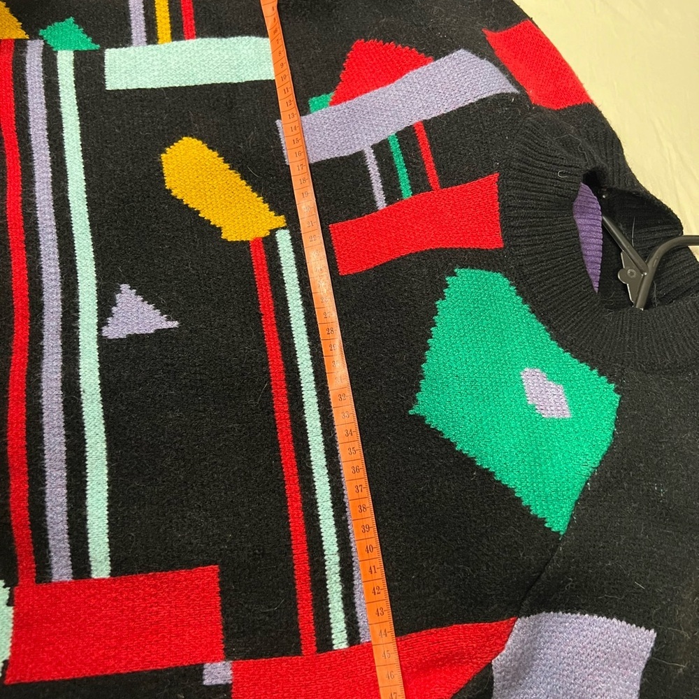 Colorful Geometric Knit Sweater & Purple Corduroy Skirt Set - Picture 6 of 13